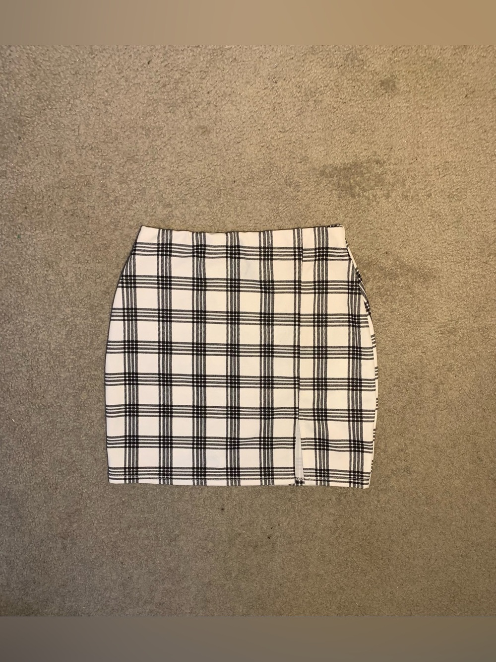 Windsor Classic Black & White Plaid Mini Skirt